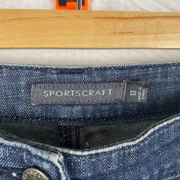 Men's Sportcraft Size 13 W 32 L 36 Dark Wash Blue Crop Denim Pant Jeans - Picture 11 of 12